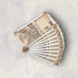 RS 10/- INDIA BANK NOTE SEMI FANCY 10 NOTE SAME NUMBER SET 949949 UNIQUE AND RARE