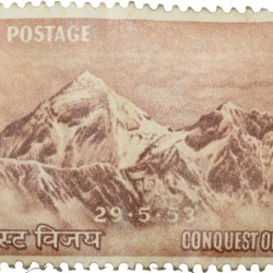 Postal Stamp of Republic India - 29th May 1953 Conquest of Everest 14 Annas Mint Un-Used Condition as per Image, Rare.