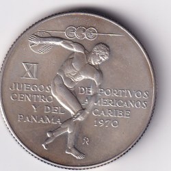 Panama 5 Balboas 1970 Central American Games Commemorative issue rare Silver Coin (Weight 35.7 g) #4242