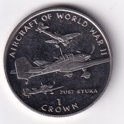 United Kingdom, Isle of Man 1 Crown 1995 - Elizabeth II Junkers Ju 87 Stuka rare Commemorative GEM UNC Coin #M-92