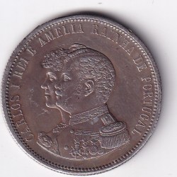 Portugal 1000 Réis 1898 - Charles I Discovery of India Commemorative issue rare Silver coin Edges hook remove normally damage as per image # M-103