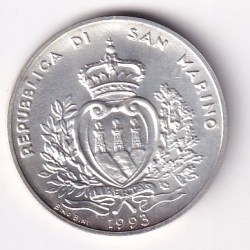 Alternative view of San Marino 500 Lire 1993 Wildlife Protection Commemorative issue Silver (Weight 11 g) rare coin # M-106