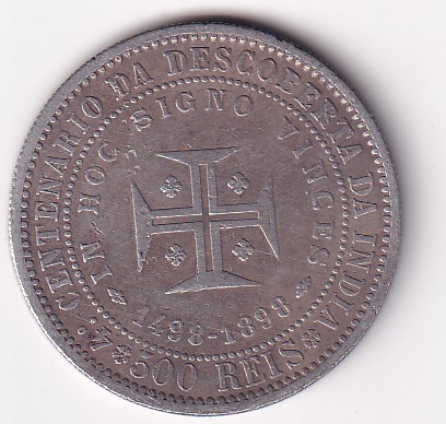 Portugal 500 Reis 1898- Charles I Discovery of India Commemorative issue Silver (Weight 12.5 g) rare coin # M-110 - Image 2
