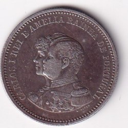 Portugal 200 Réis 1898 - Charles I Discovery of India Commemorative issue rare Silver (Weight 5 g) coin # M-112