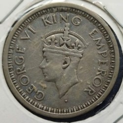 Alternative view of British India, 1 Rupee, 1945, George VI, Silver, KM #557, Condition as per image.