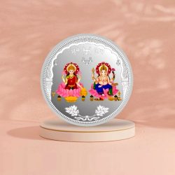 20 Gram Pure 999 Silver Color Coin Laxmi Ganesh Shubh Labh Very Unique and Rare