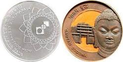 Enlightenment of Lord Gautam Buddha, Bimetal, Souvenir Coin from India Government Mint, Kolkata with Stand.