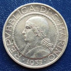 Alternative view of San Marino, 5 Lire, 1931-1938, Silver, KM #9, Fine Condition.