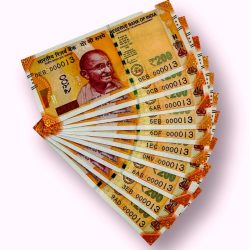 Rs 200 India Banknote 10 Note Same Number Set 000013 GEM UNC