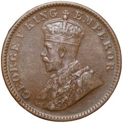 Bronze 1/4 Anna of George V (AD 1934) of Calcutta Mint