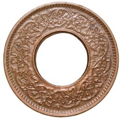 Bronze 1 Pice of George VI (AD 1945) of Calcutta Mint Flat Crown Type Burst Error on Reverse