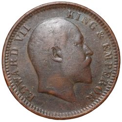 Copper 1/4 Anna of Edward VII (AD 1904) of Calcutta Mint Scarce