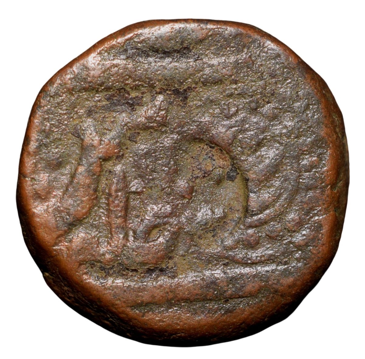 Copper Paisa of Ratlam State 'Raej' Issue INO Shah Alam II (AD 1759-1806) Anonymous C/s Type Rare - Image 2
