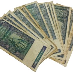 Alternative view of 100 Rupees Old WHITE STRIPES Small Dam Issue COMPLETE SIGNATURE SET All Four "S.JAGNNATHAN, K.R PURI, M.NARASHIMHAN, I.G PATEL" Lot 4 Notes **RARE** Collectable Grades.