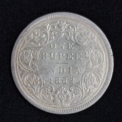 One rupees silver coin 1862