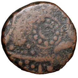 Alternative view of Copper Paisa of Ratlam State 'Raej' Issue INO Shah Alam II (AD 1759-1806) Dagger Type