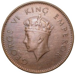 Bronze 1/4 Anna of George VI(AD 1938) of Bombay Mint Head Type I Rare Date