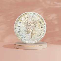 Alternative view of One Rupee Half Silver 1944 King George VI Issue LAHORE MINT Unique and Rare