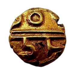 Alternative view of Yaduveer Krishnadatta Chamaraja Wadiyar Mysore FANAM Issue Very Unique and Rare Gold Issue