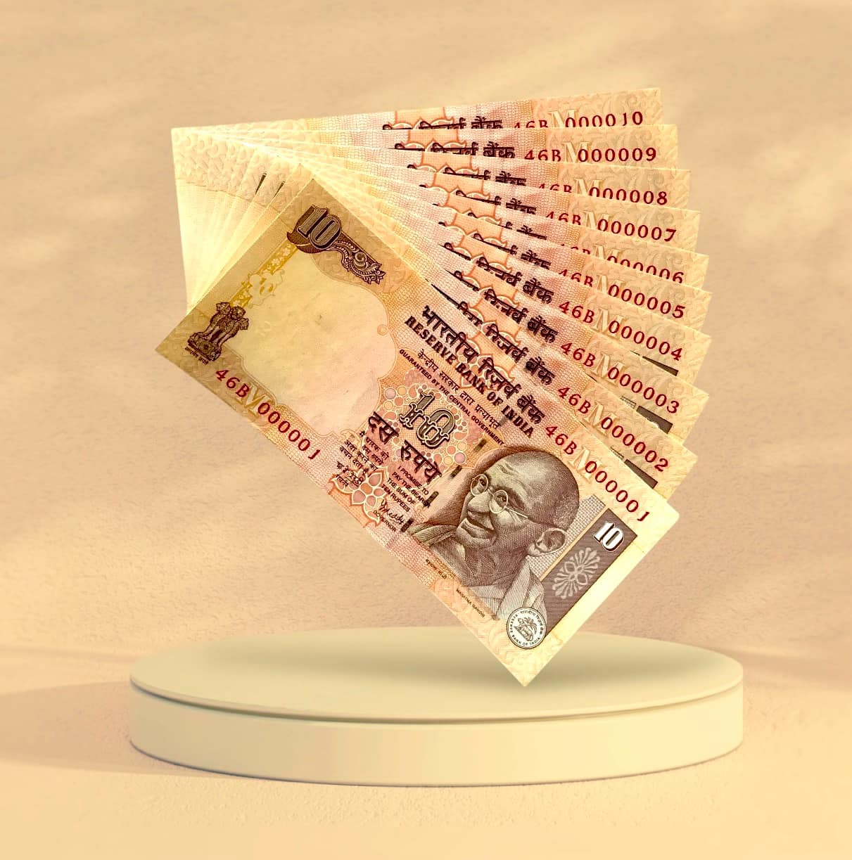 RS 10 India Banknote Rare Issue Low Serial 000001 To 000010 Signed By Y V REDDY Inset M Year 2007 Unique and Rare