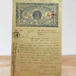 India Government Bikaner 2 Anna Stamp Paper Rajasthan Vintage Issue Very UNIQUE And Rare