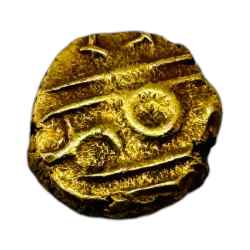 Alternative view of Yaduveer Krishnadatta Chamaraja Wadiyar Mysore FANAM Issue Very Unique and Rare Gold Issue