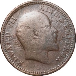 Copper 1/4 Anna of Edward VII (AD 1904) of Calcutta Mint Scarce