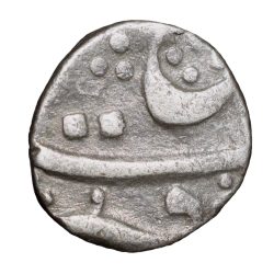 Alternative view of Silver 1/4 Rupee of Jayaji Rao (AD 1843-1886) of Gwalior State of Dar ul Fateh Ujjain Mint KM235 Rare