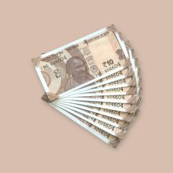 RS 10/- INDIA BANK NOTE SEMI FANCY 10 NOTE SAME NUMBER SET 604604 UNIQUE AND RARE