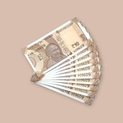 RS 10/- INDIA BANK NOTE SEMI FANCY 10 NOTE SAME NUMBER SET 609609 UNIQUE AND RARE