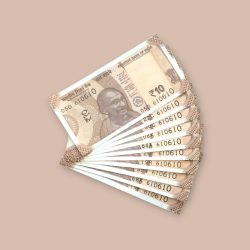 Rs 10/- India Bank Note Semi Fancy 10 Note Same Number Set 610610 Unique and Rare