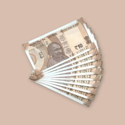 RS 10/- INDIA BANK NOTE SEMI FANCY 10 NOTE SAME NUMBER SET 612612 UNIQUE AND RARE