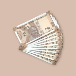 RS 10/- INDIA BANK NOTE SEMI FANCY 10 NOTE SAME NUMBER SET 613613 UNIQUE AND RARE