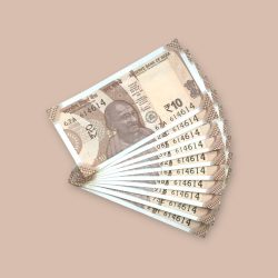 Rs 10/- India Bank Note Semi Fancy 10 Note Same Number Set 614614 Unique and Rare