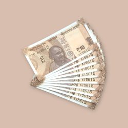 RS 10/- INDIA BANK NOTE SEMI FANCY 10 NOTE SAME NUMBER SET 615615 UNIQUE AND RARE