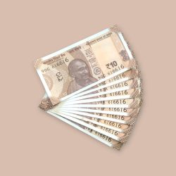 RS 10/- INDIA BANK NOTE SEMI FANCY 10 NOTE SAME NUMBER SET 616616 UNIQUE AND RARE