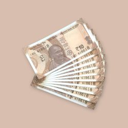 RS 10/- INDIA BANK NOTE SEMI FANCY 10 NOTE SAME NUMBER SET 618618 UNIQUE AND RARE