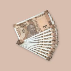 RS 10/- INDIA BANK NOTE SEMI FANCY 10 NOTE SAME NUMBER SET 626626 UNIQUE AND RARE