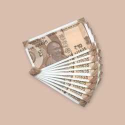 RS 10/- INDIA BANK NOTE SEMI FANCY 10 NOTE SAME NUMBER SET 635635 UNIQUE AND RARE