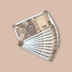 RS 10/- INDIA BANK NOTE SEMI FANCY 10 NOTE SAME NUMBER SET 637637 UNIQUE AND RARE