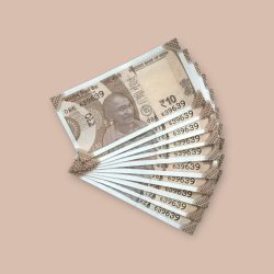 RS 10/- INDIA BANK NOTE SEMI FANCY 10 NOTE SAME NUMBER SET 639639 UNIQUE AND RARE