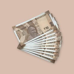 Rs 10/- India Bank Note Semi Fancy 10 Note Same Number Set 643643 Unique and Rare