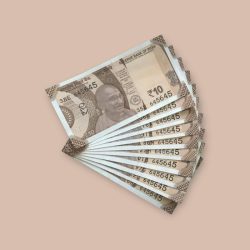 RS 10/- INDIA BANK NOTE SEMI FANCY 10 NOTE SAME NUMBER SET 645645 UNIQUE AND RARE