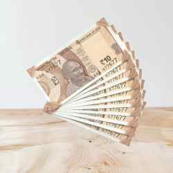 RS 10/- INDIA BANK NOTE SEMI FANCY 10 NOTE SAME NUMBER SET 677677 UNIQUE AND RARE