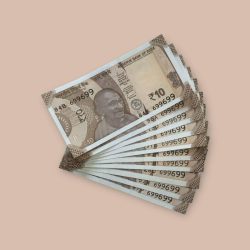 Rs 10/- India Bank Note Semi Fancy 10 Note Same Number Set 699699 Unique and Rare
