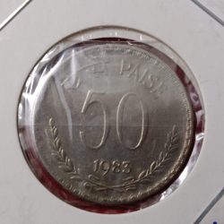 Fifty Paise Rare Coin 1983 Calcutta Mint Unc Condition