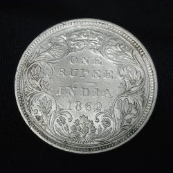 One Rupees Coin 1862 Victoria Queen