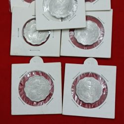 Alternative view of Ten Paise Aluminium Scare Coin Equality Development Peace 1975 Year 9 Pcs Given
