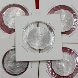 Ten Paise Aluminium Scare Coin Equality Development Peace 1975 Year 9 Pcs Given