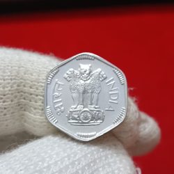 Alternative view of Three Paise Proof Coin Set Coin 1974 B Mint Mark Gem Ultra Bunc Condition Coin
